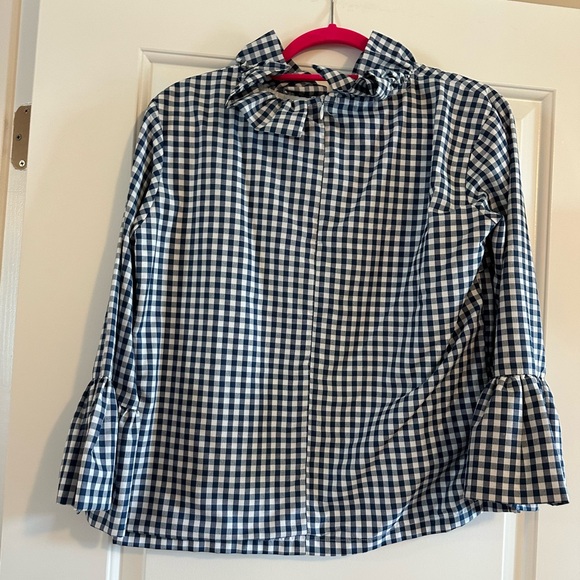 Elizabeth Wilson, Katherine top, ruffle blue and white gingham top, M - Picture 2 of 2